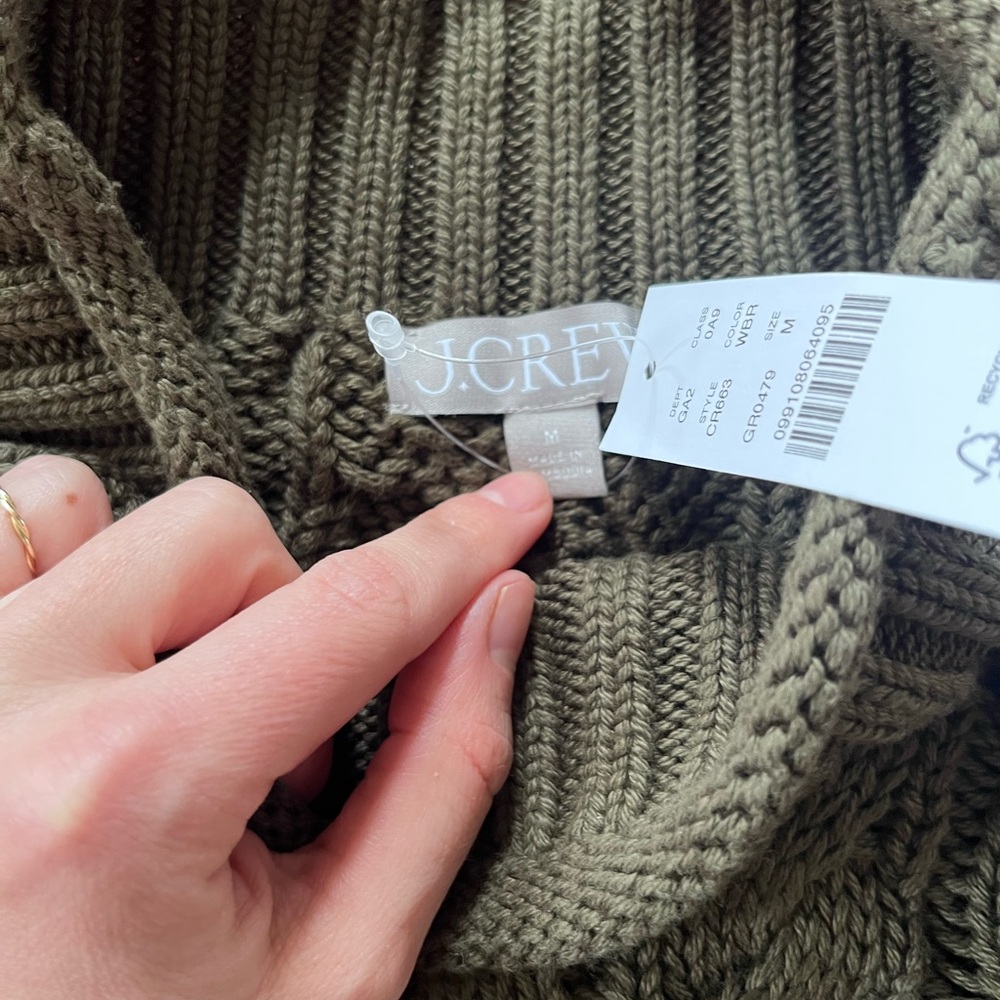 J. Crew Olive Cable-Knit Rollneck Sweater - Picture 5 of 8